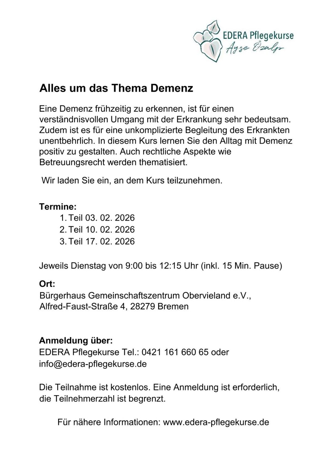 Alles um das Thema Demenz